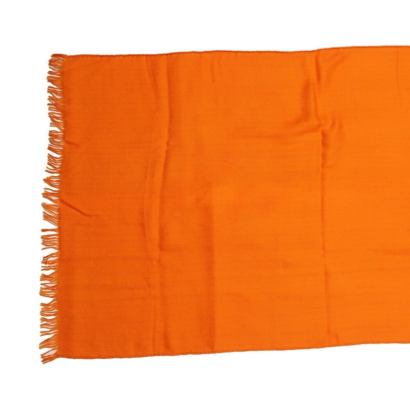Hermes Shawl Scarf New Libris Cashmere Silk Orange