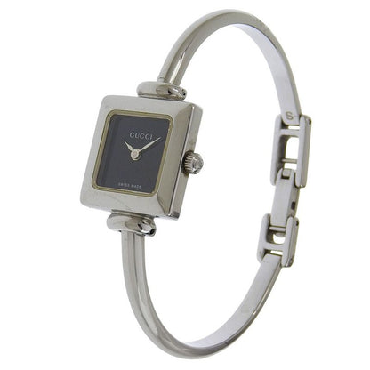 Gucci Stainless Steel Quartz Analog Display Black Dial Watch