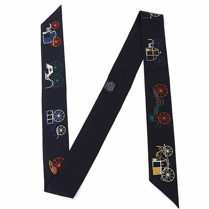 Hermes Twilly Longa to Berlinne: Scarf Silk 01 Blue Noir