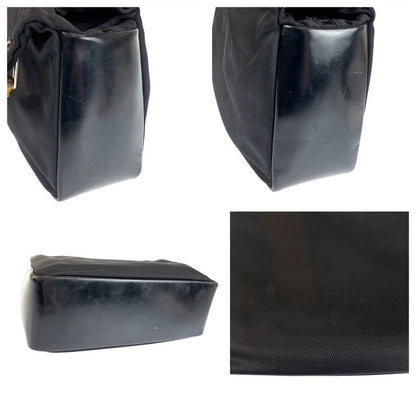 Gucci Bamboo Black Nylon Leather 000 Tote