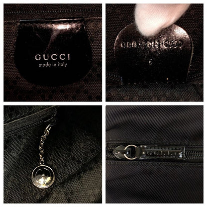 Gucci Bamboo Black Nylon Leather 000 Tote