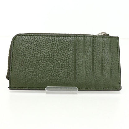 Gucci Logo Zip Card Case Leather Khaki