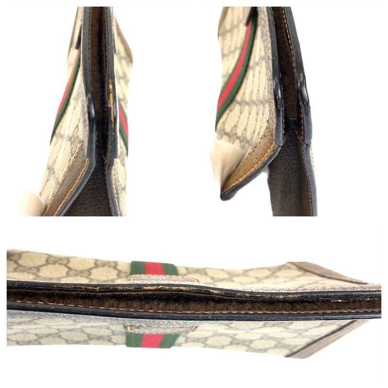 Gucci Vintage Sherry Clutch Beige Brown
