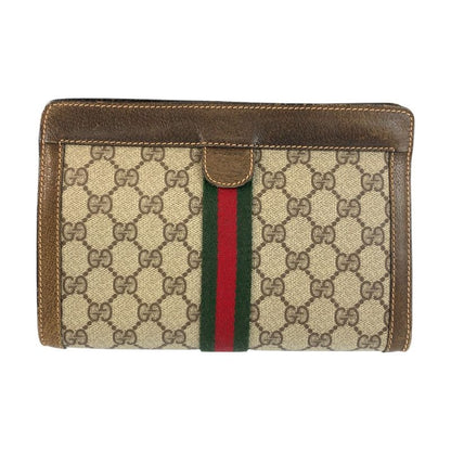 Gucci Vintage Sherry Clutch Beige Brown