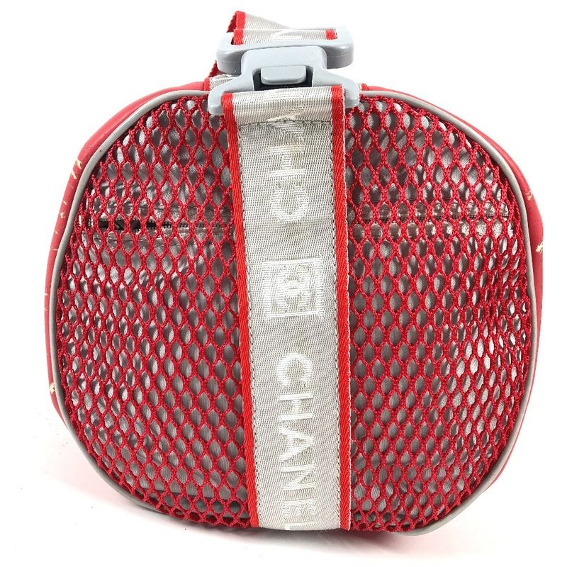 Chanel Shoulder Bag CC Logo Rubber Red X White
