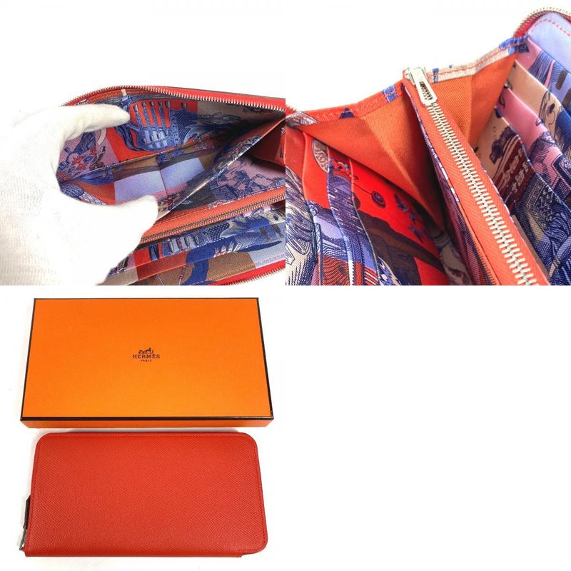 Hermes Wallet Azap Long Silk in Capucines Orange