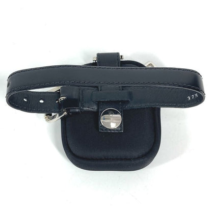 Prada Pouch Triangle Logo Leather Nylon Black