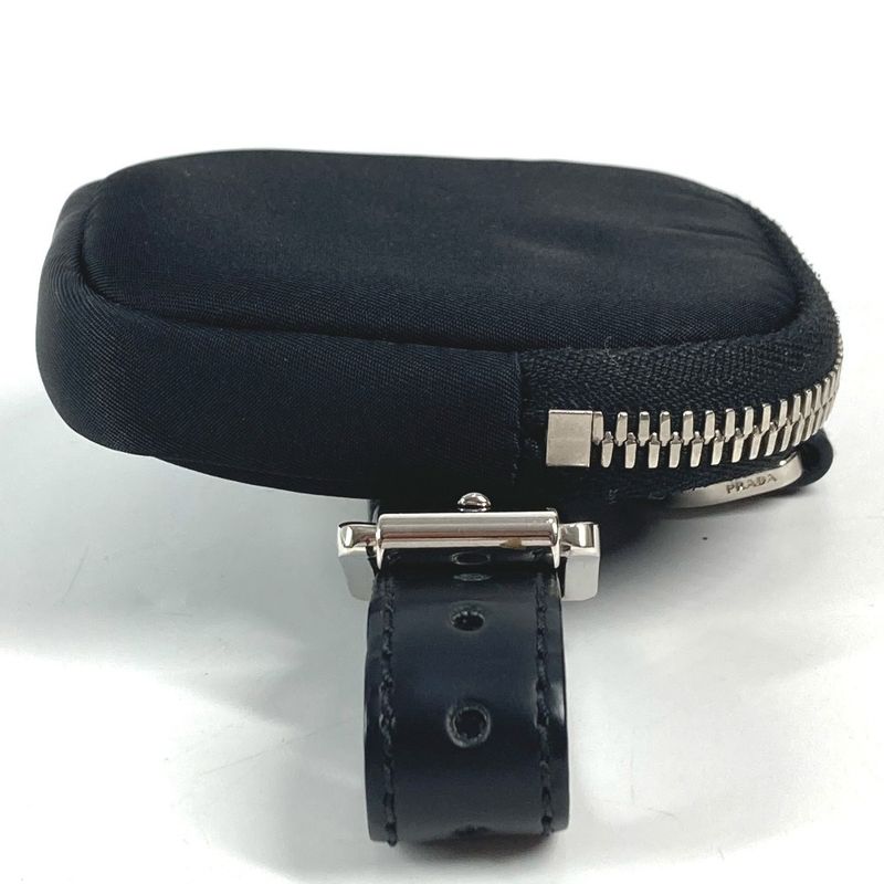 Prada Pouch Triangle Logo Leather Nylon Black