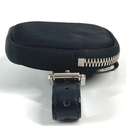 Prada Pouch Triangle Logo Leather Nylon Black