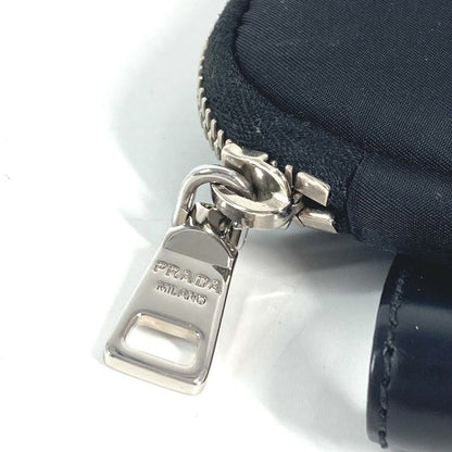 Prada Pouch Triangle Logo Leather Nylon Black