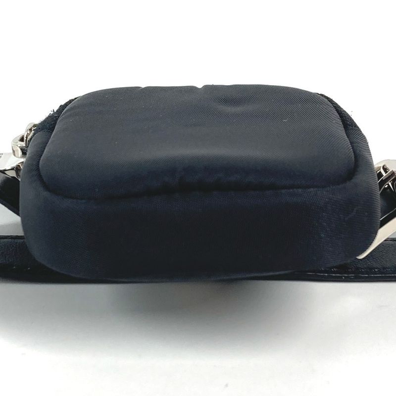 Prada Pouch Triangle Logo Leather Nylon Black