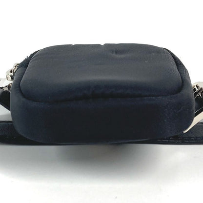 Prada Pouch Triangle Logo Leather Nylon Black