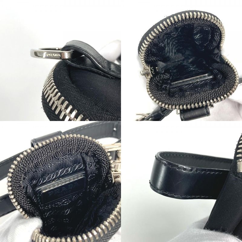 Prada Pouch Triangle Logo Leather Nylon Black