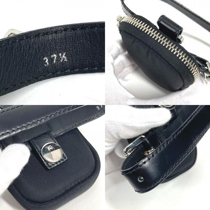 Prada Pouch Triangle Logo Leather Nylon Black
