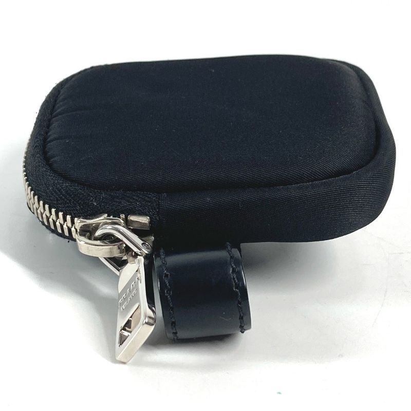 Prada Pouch Triangle Logo Leather Nylon Black