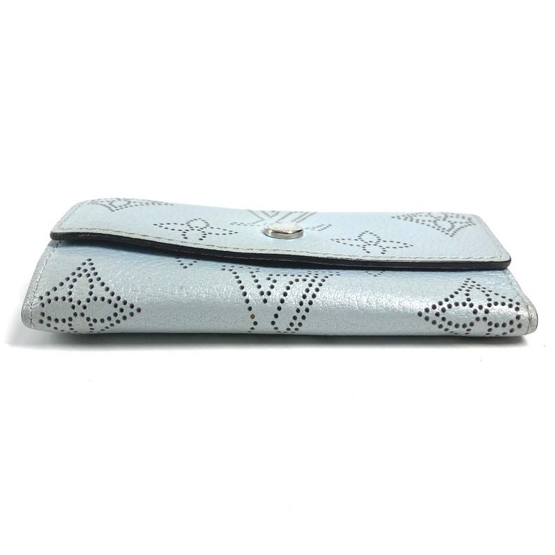 Louis Vuitton Key Case Multicles 4 Monogram Mahina Leather Key Holder Blue Nuage Blue