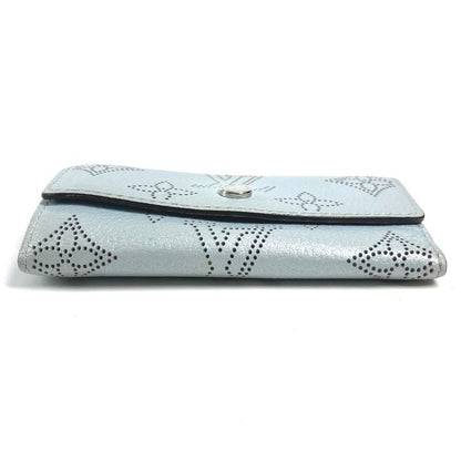 Louis Vuitton Key Case Multicles 4 Monogram Mahina Leather Key Holder Blue Nuage Blue