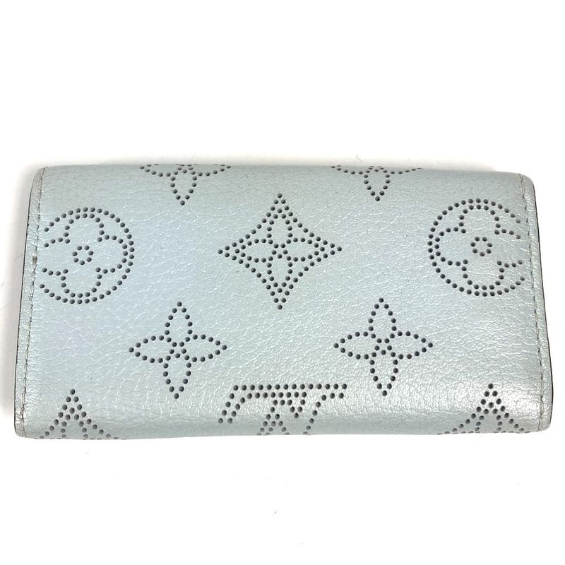 Louis Vuitton Key Case Multicles 4 Monogram Mahina Leather Key Holder Blue Nuage Blue