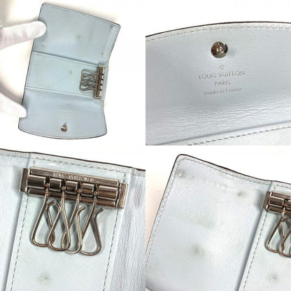 Louis Vuitton Key Case Multicles 4 Monogram Mahina Leather Key Holder Blue Nuage Blue