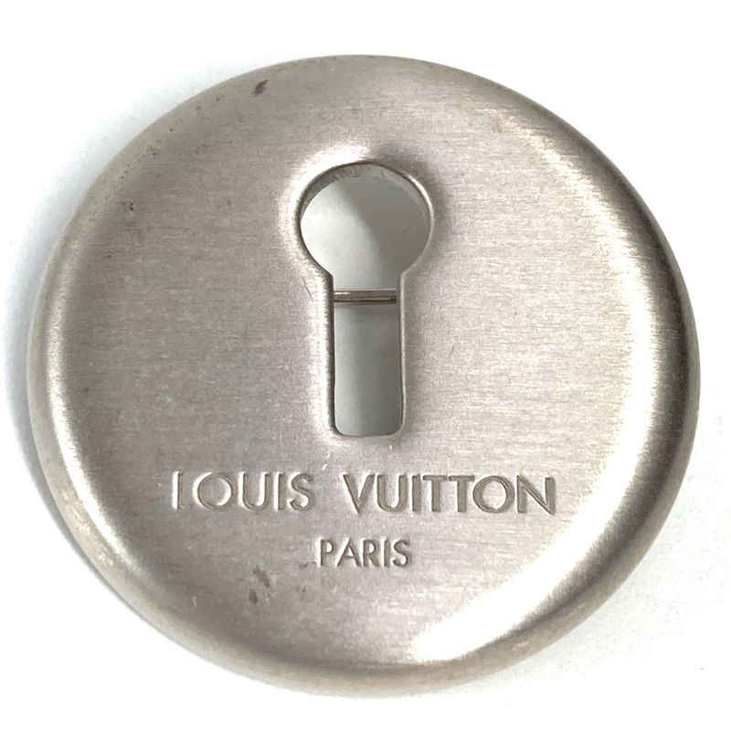 Louis Vuitton Brooch Set Travel Key Metal Silver X Brown