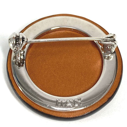 Louis Vuitton Brooch Set Travel Key Metal Silver X Brown