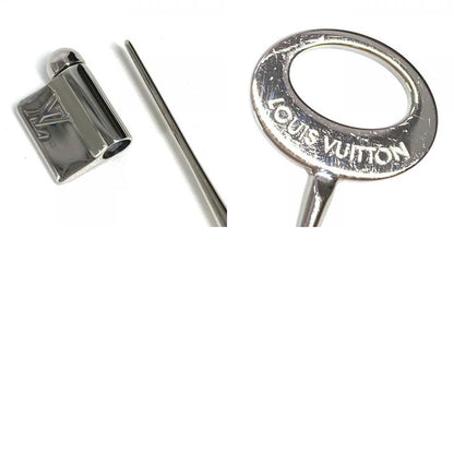 Louis Vuitton Brooch Set Travel Key Metal Silver X Brown