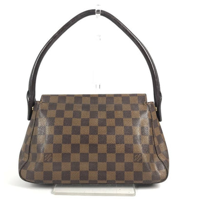 Louis Vuitton Tote Mini Looping Handbag Flap Damier Canvas Ebene Brown