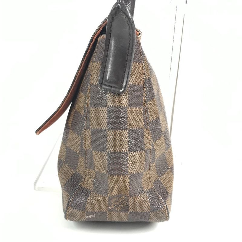 Louis Vuitton Tote Mini Looping Handbag Flap Damier Canvas Ebene Brown
