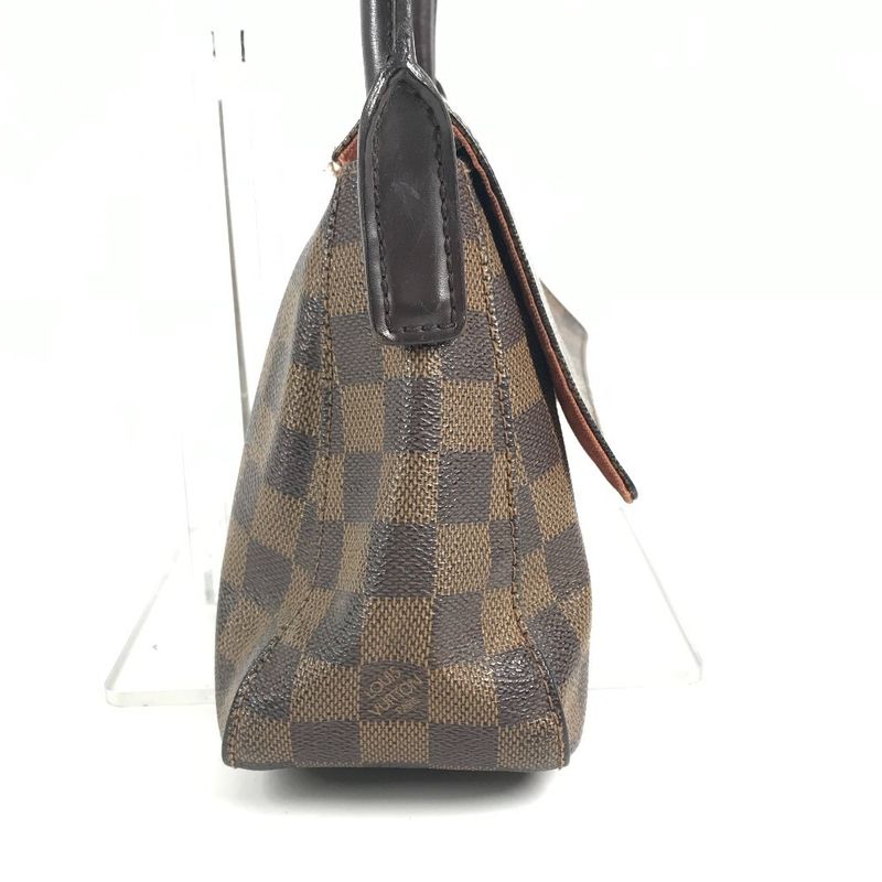 Louis Vuitton Tote Mini Looping Handbag Flap Damier Canvas Ebene Brown