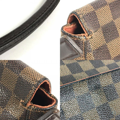 Louis Vuitton Tote Mini Looping Handbag Flap Damier Canvas Ebene Brown