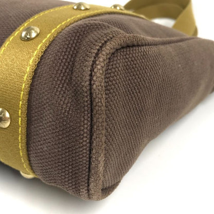 Louis Vuitton Shoulder Bag Cabas MM Leather Canvas Blanc Brown