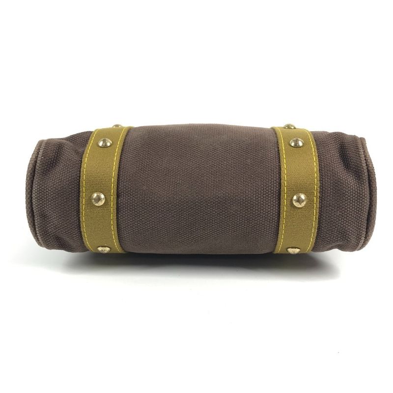 Louis Vuitton Shoulder Bag Cabas MM Leather Canvas Blanc Brown