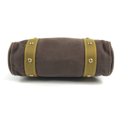Louis Vuitton Shoulder Bag Cabas MM Leather Canvas Blanc Brown