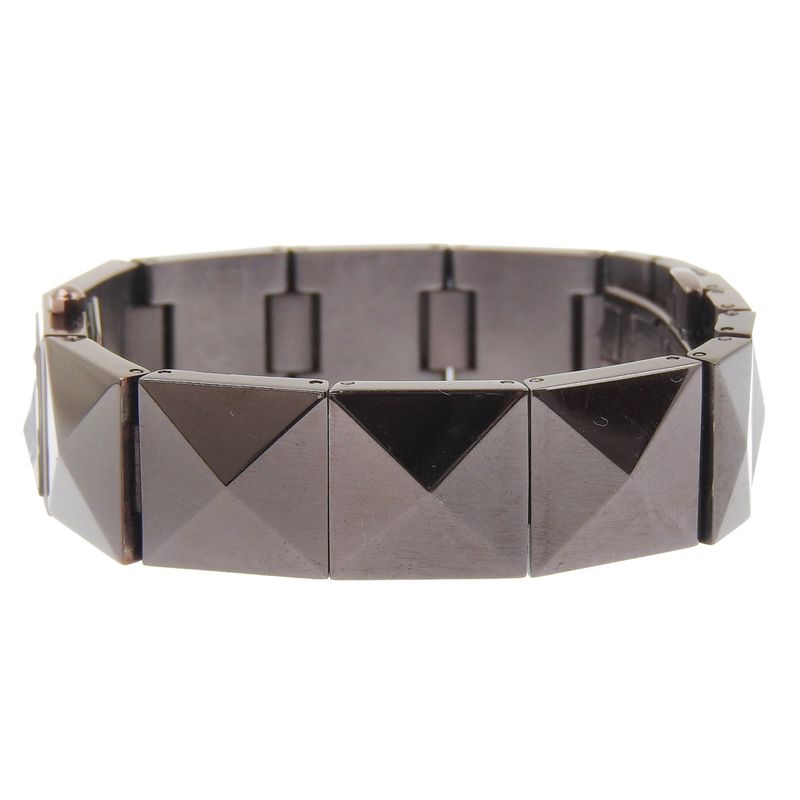 Fendi Pyramid Stainless Steel Quartz Analog Display Brown Dial Watch