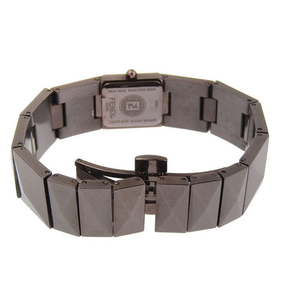Fendi Pyramid Stainless Steel Quartz Analog Display Brown Dial Watch