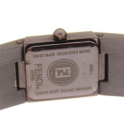Fendi Pyramid Stainless Steel Quartz Analog Display Brown Dial Watch