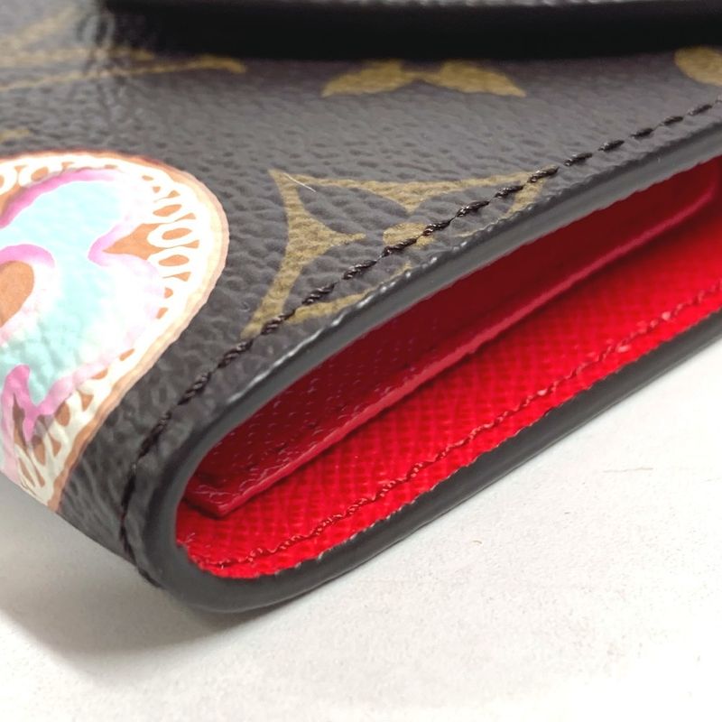 Louis Vuitton Note Cover Pad Pouch Monogram Canvas Brown X Red