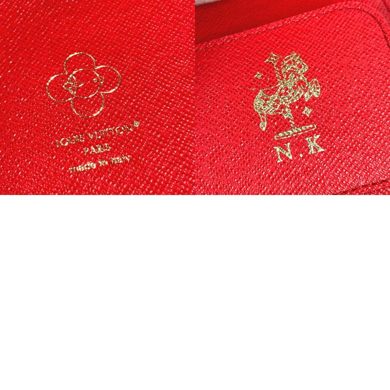 Louis Vuitton Note Cover Pad Pouch Monogram Canvas Brown X Red