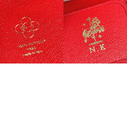 Louis Vuitton Note Cover Pad Pouch Monogram Canvas Brown X Red