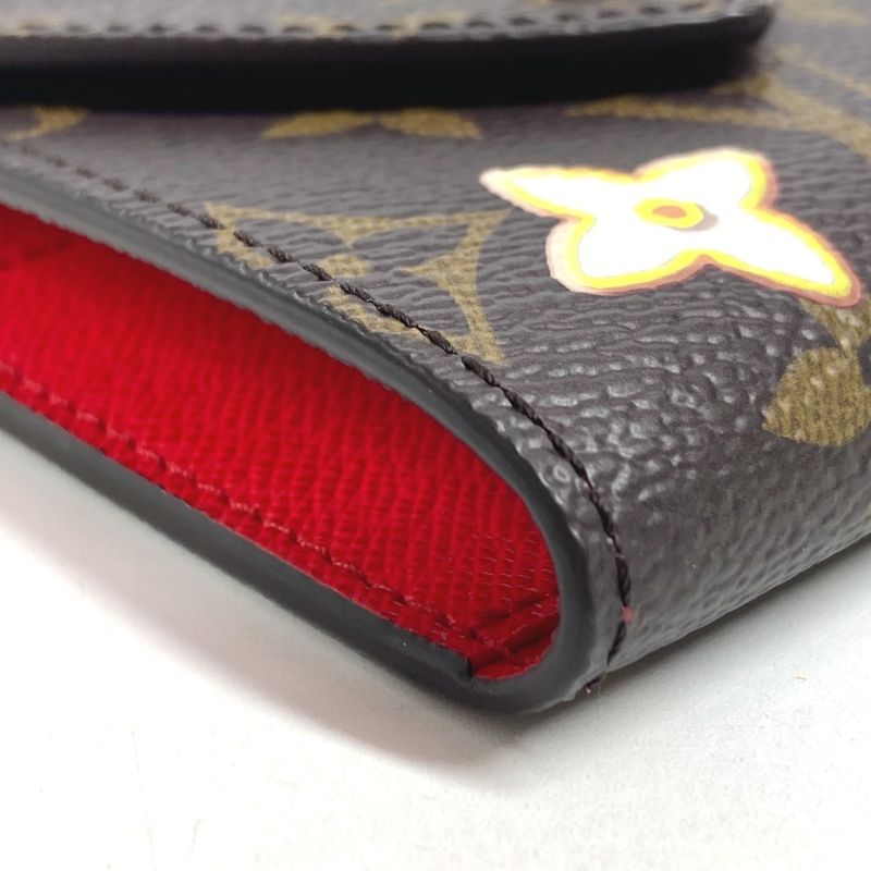 Louis Vuitton Note Cover Pad Pouch Monogram Canvas Brown X Red