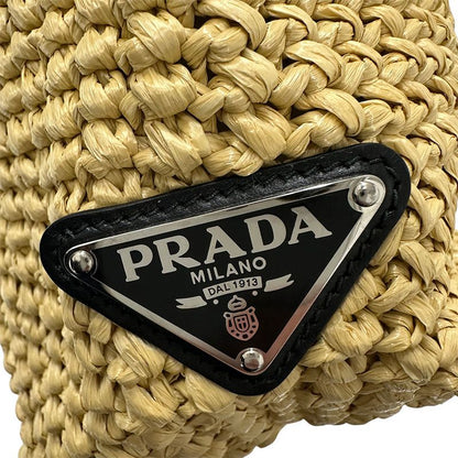 Prada Tote Raffia Natural Yellow
