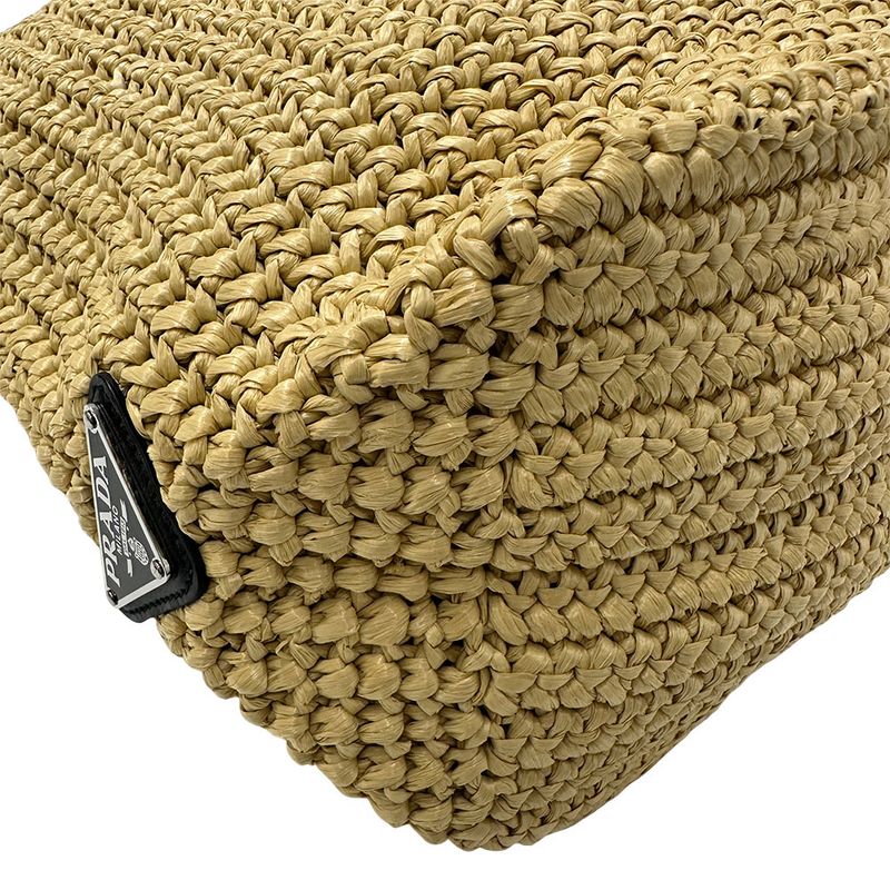 Prada Tote Raffia Natural Yellow