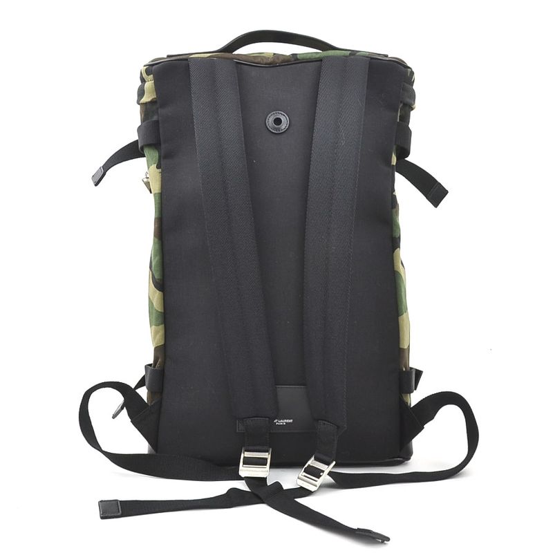 Saint Laurent Backpack Leather Canvas Ed