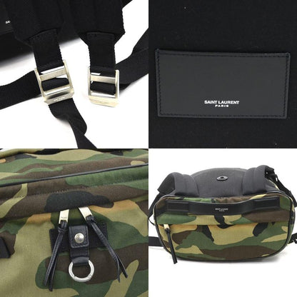 Saint Laurent Backpack Leather Canvas Ed