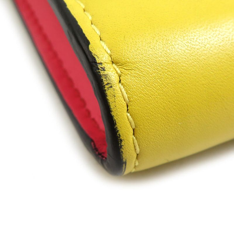 Bvlgari L-shaped Zipper Wallet Yellow X Pink