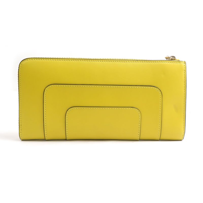 Bvlgari L-shaped Zipper Wallet Yellow X Pink