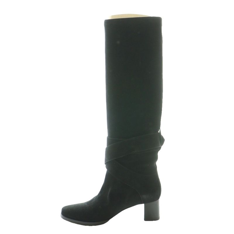 Hermes Suede Long Boots 35.5 Black SS OS