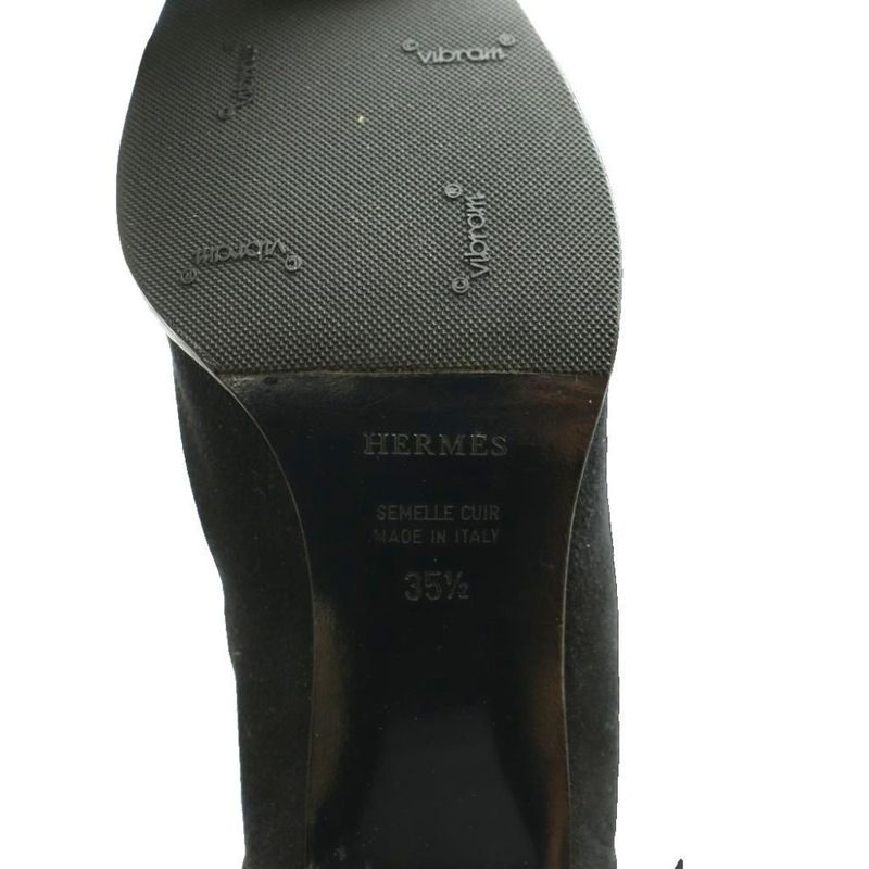 Hermes Suede Long Boots 35.5 Black SS OS