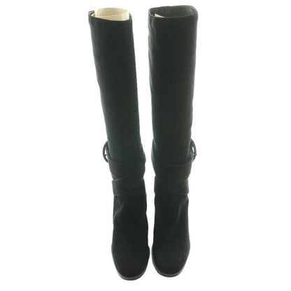 Hermes Suede Long Boots 35.5 Black SS OS