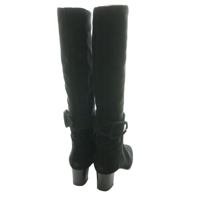 Hermes Suede Long Boots 35.5 Black SS OS